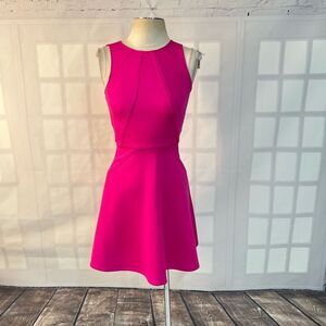 Ted Baker hot pink scuba sleeveless fit & flare mini dress ted size 0 or US 2